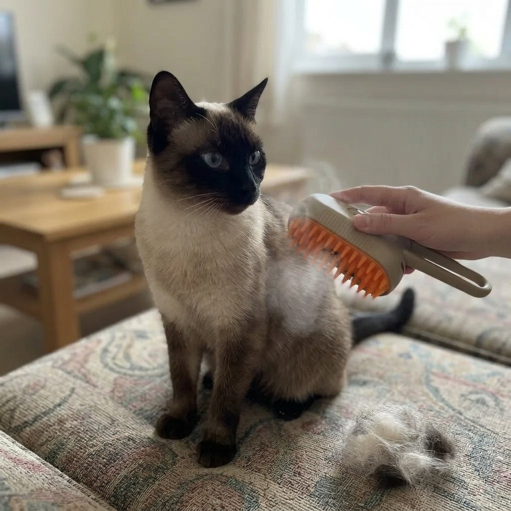 Steam Pet Grooming Brush - Effortless Shedding Control